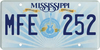 MS license plate MFE252