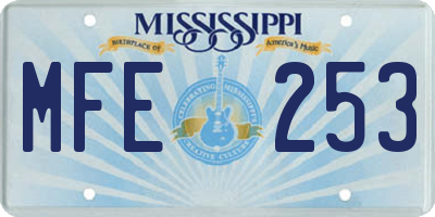 MS license plate MFE253