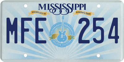 MS license plate MFE254