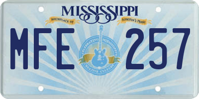 MS license plate MFE257