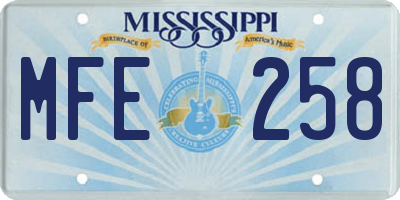 MS license plate MFE258