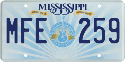 MS license plate MFE259