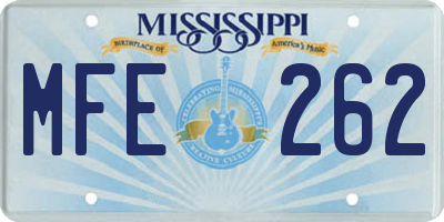 MS license plate MFE262