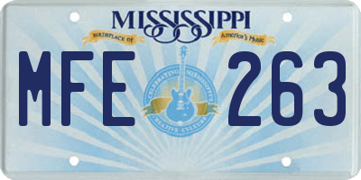 MS license plate MFE263