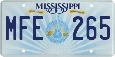 MS license plate MFE265