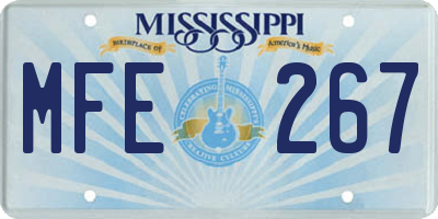 MS license plate MFE267