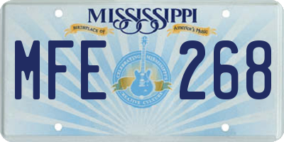 MS license plate MFE268