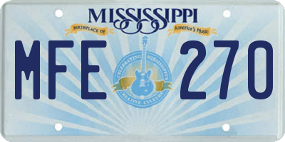 MS license plate MFE270