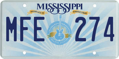 MS license plate MFE274