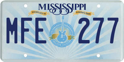 MS license plate MFE277