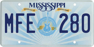 MS license plate MFE280