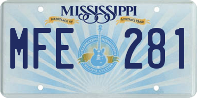 MS license plate MFE281