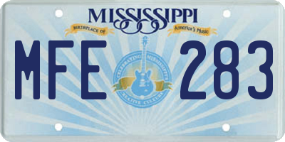 MS license plate MFE283