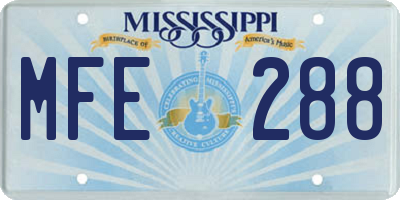 MS license plate MFE288