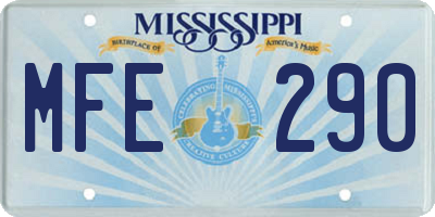 MS license plate MFE290