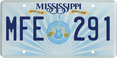 MS license plate MFE291