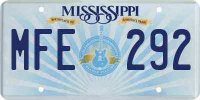 MS license plate MFE292
