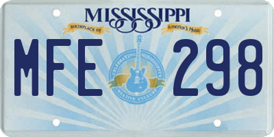 MS license plate MFE298