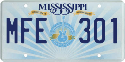 MS license plate MFE301