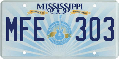 MS license plate MFE303