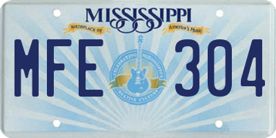 MS license plate MFE304