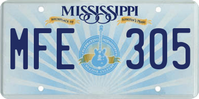 MS license plate MFE305