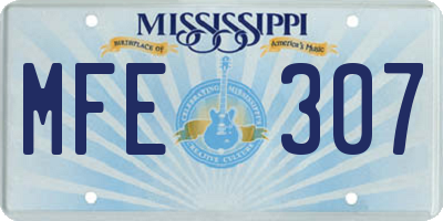 MS license plate MFE307