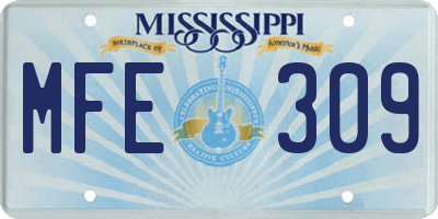 MS license plate MFE309