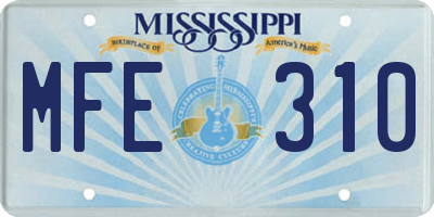 MS license plate MFE310