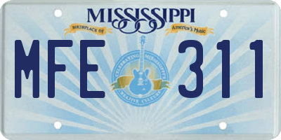 MS license plate MFE311
