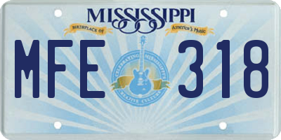 MS license plate MFE318