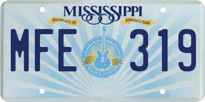 MS license plate MFE319