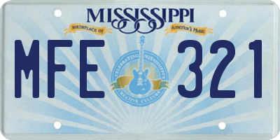MS license plate MFE321