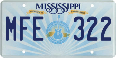 MS license plate MFE322
