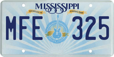 MS license plate MFE325