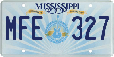 MS license plate MFE327