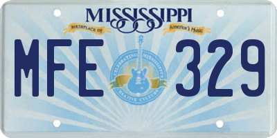 MS license plate MFE329
