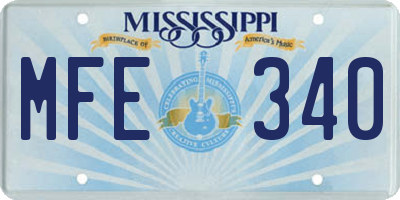 MS license plate MFE340