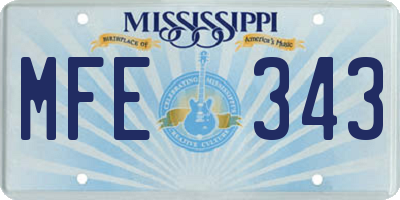 MS license plate MFE343