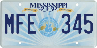 MS license plate MFE345