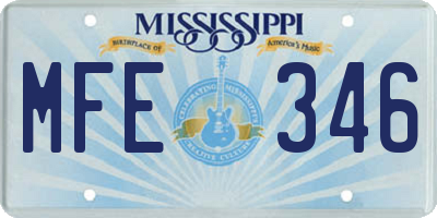 MS license plate MFE346