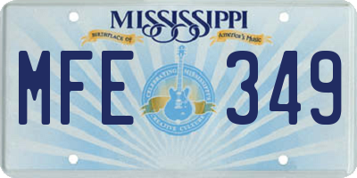 MS license plate MFE349
