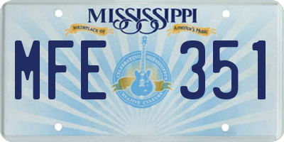 MS license plate MFE351