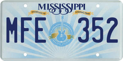 MS license plate MFE352