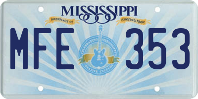 MS license plate MFE353
