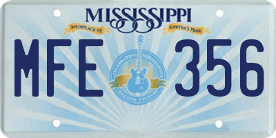 MS license plate MFE356
