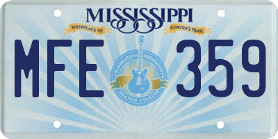 MS license plate MFE359