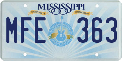 MS license plate MFE363