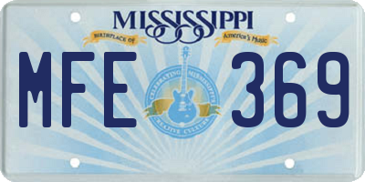 MS license plate MFE369