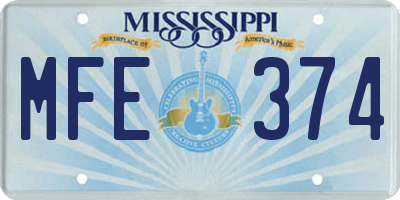 MS license plate MFE374